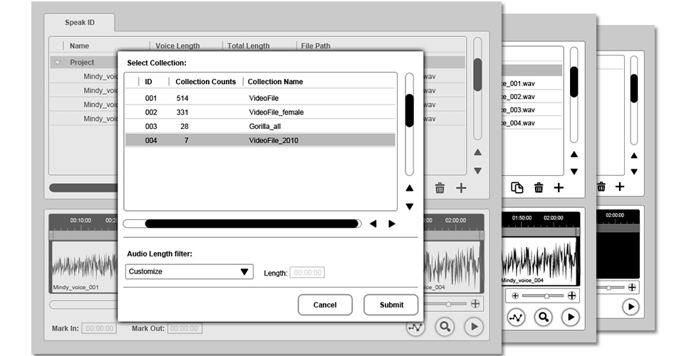 Voice ID wireframes